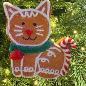 Festive Gingerbread Cat Ornament Cats lovers